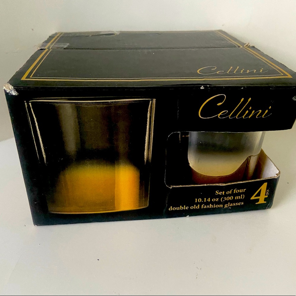 Glasses Cellini Set of 4 Gold color New